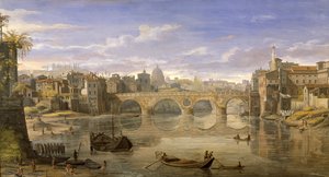 Ponte Sisto, Roma (tempera sobre papel)